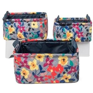 NWT Lug Crescendo 3pc Reversible Storage Bins in Wildflower Multi